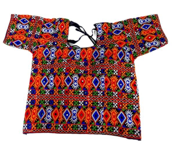 Fully Covered Gujarati Embroidery Long Blouse