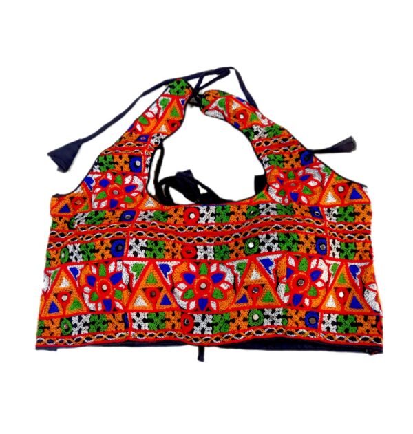 Sleeveless Pattern Stylish Blouse with Fully Covered Gujarati Embroidery - Image 3