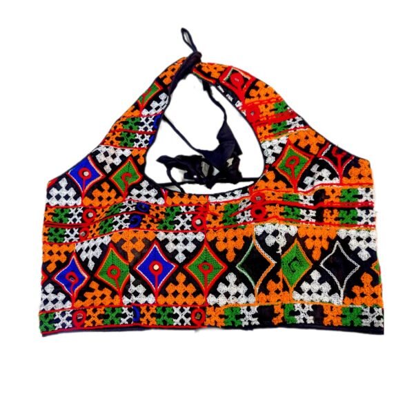 Sleeveless Pattern Stylish Blouse with Fully Covered Gujarati Embroidery - Image 5