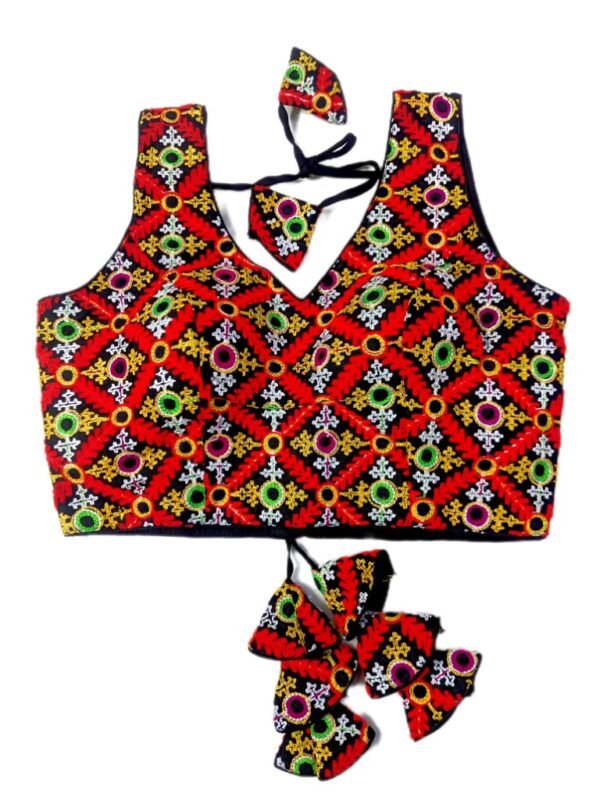 Gujarati Embroidery Sleeveless Blouse