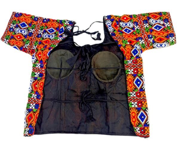 Fully Covered Gujarati Embroidery Long Blouse - Image 2