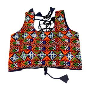 Sleeveless Blouse With Fully Covered Gujarati Embroidery