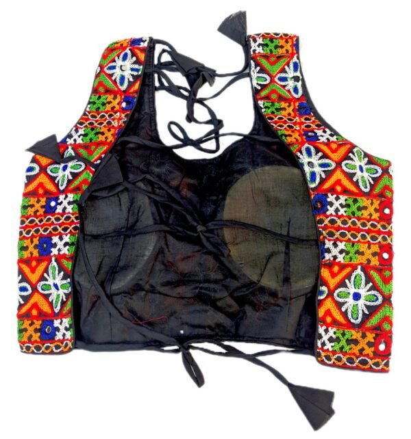Sleeveless Blouse With Fully Covered Gujarati Embroidery - Image 2