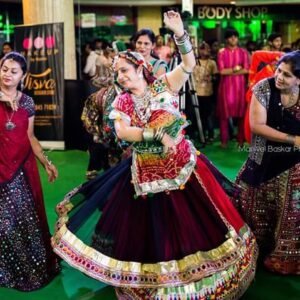 Red Chanyacholi with Black Net