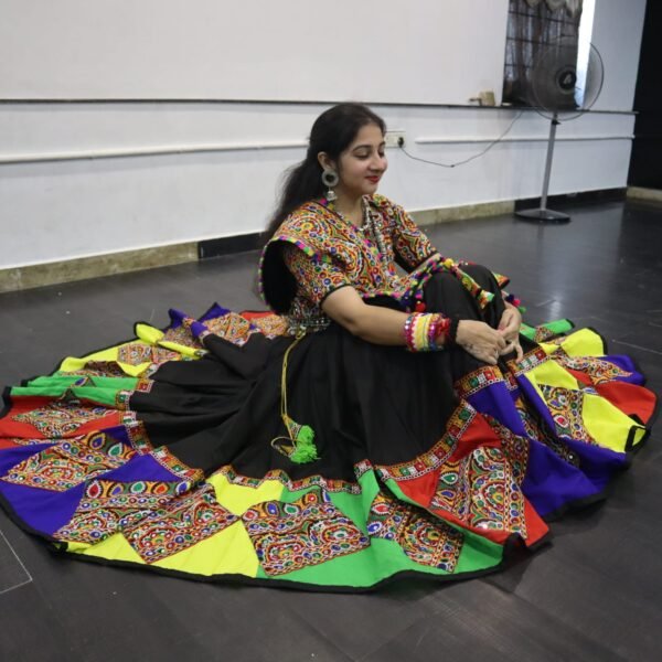 Black Chanyacholi With Colourful Border - Image 2