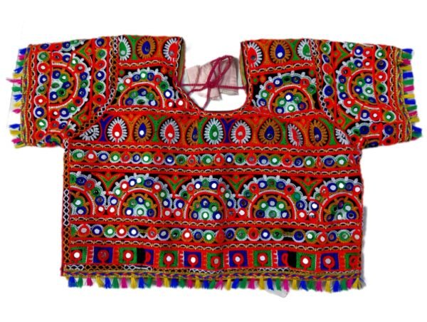 Half Blue and Half Gujarati Embroidery Chanyacholi - Image 3