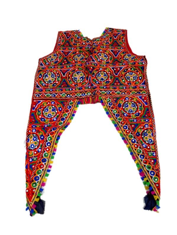 Gujarati Embroidery Covered Long Sleeveless Coat - Image 2