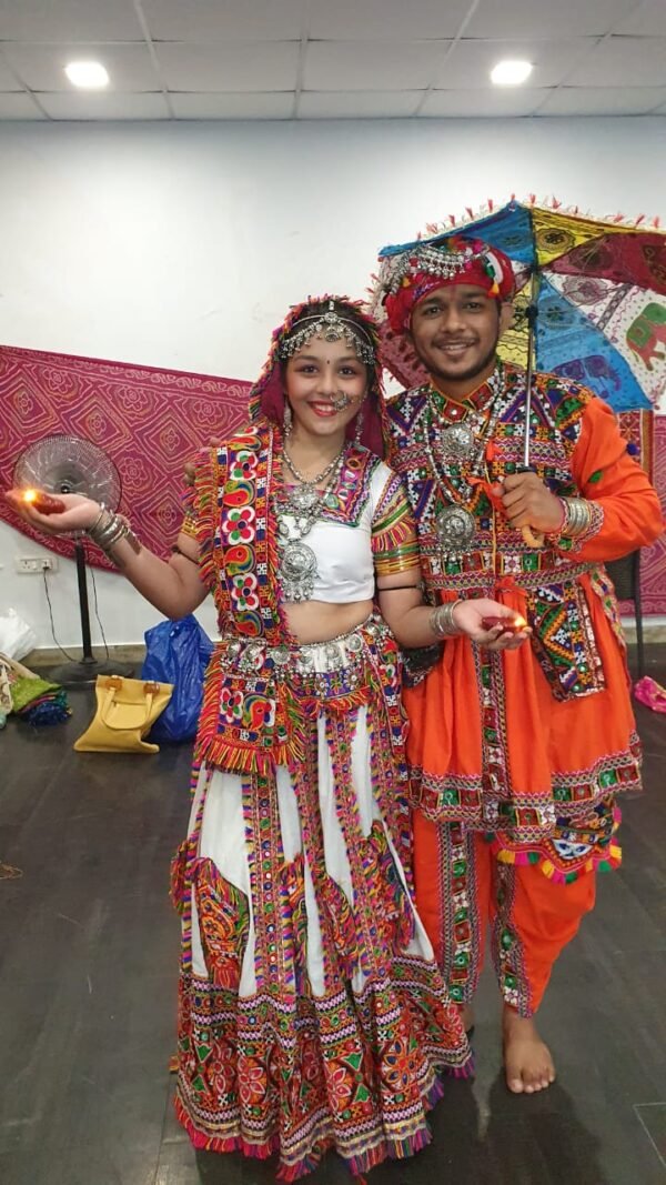 Blue/Orange/White/Pink Couple Dress - Image 4