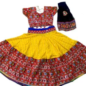 Yellow Chanyacholi with Gujarati Border