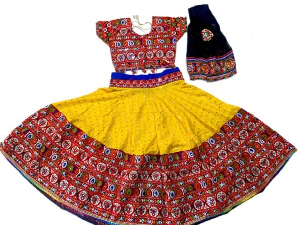 Yellow Chanyacholi with Gujarati Border