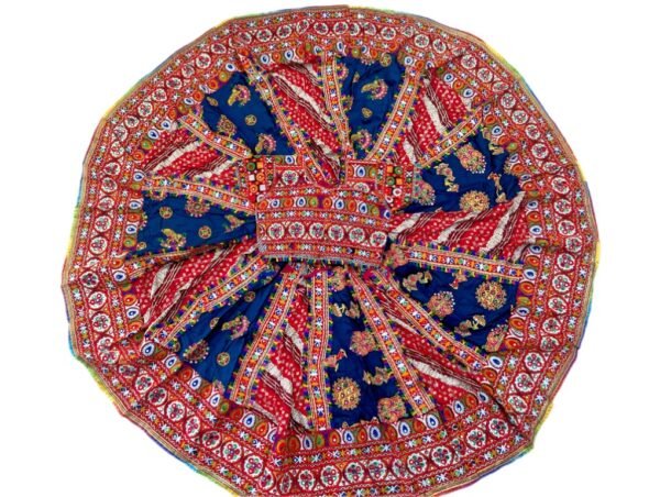 Navy Blue Bandhani Chaniya Choli with Gujarati Border