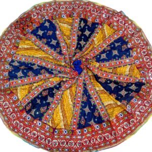 Yellow and Navy Blue Gujarati Chanyacholi with Customizable Dupatta Options