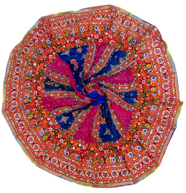 Pink and Navy Blue Chanyacholi with Gujarati Border