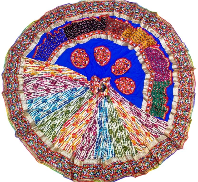 Multi colour print white and blue chanyacholi