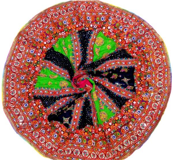 Black and Lime Green Chanyacholi with Gujarati Border