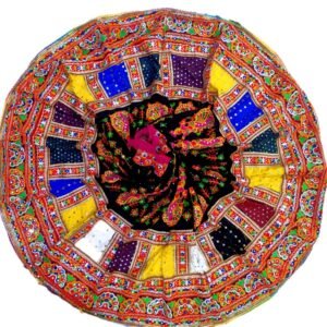 Black and Multi-Coloured Layered Gujarati Border with Dupatta