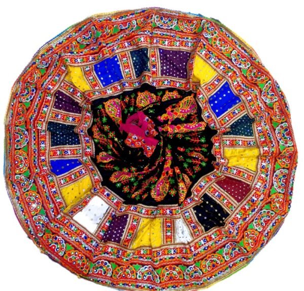 Black and Multi-Coloured Layered Gujarati Border with Dupatta