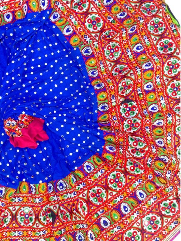 Blue Chanyacholi with Colorful Dupatta Options - Image 3