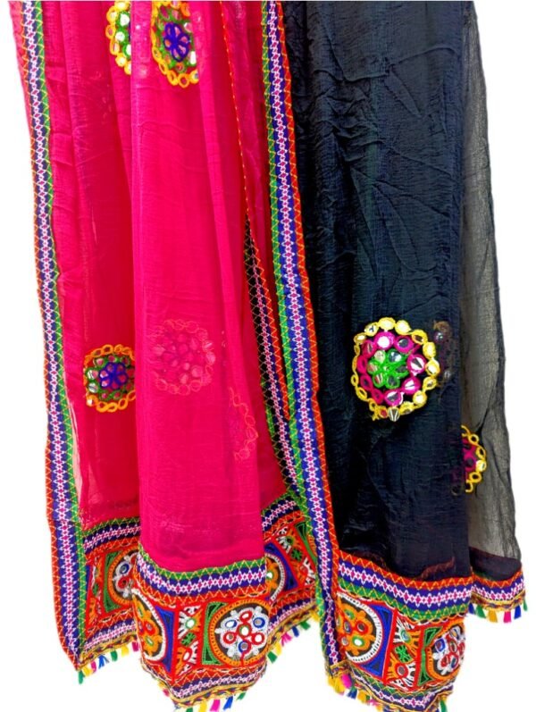 Deep Purple and Multi-Colour Gujarati Border Set - Image 7
