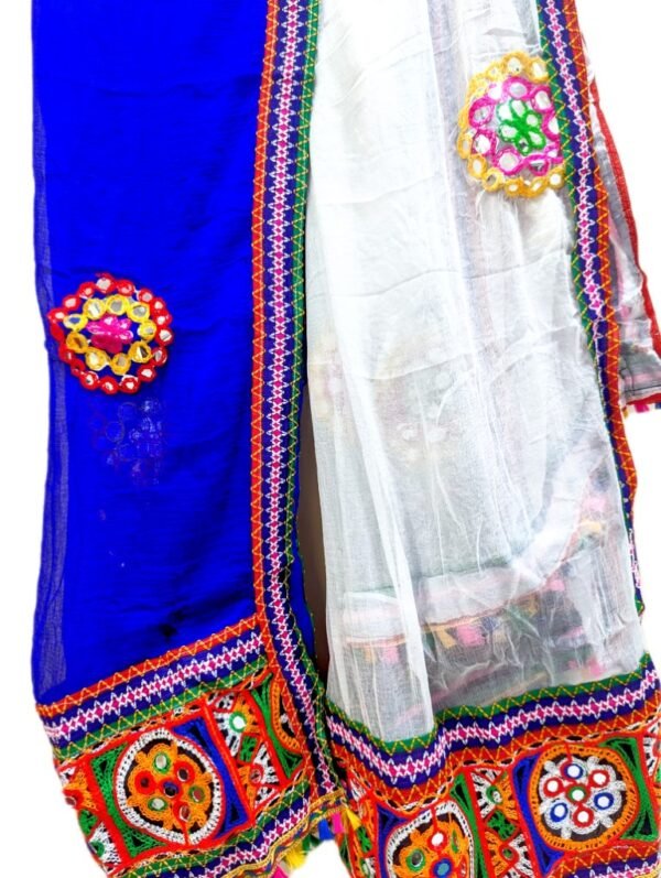 Deep Purple and Multi-Colour Gujarati Border Set - Image 8