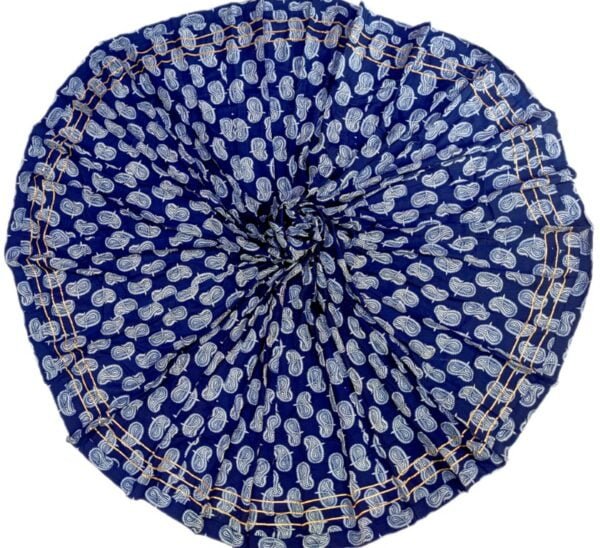 Dark Blue Lehenga with White Gujarati Print