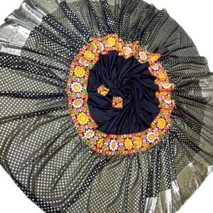 Stunning Black Lehenga with Gujarati Print and Embroidery Border