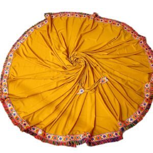 Mustard Lehenga with Gujarati Border