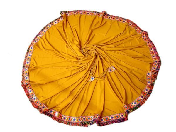Mustard Lehenga with Gujarati Border