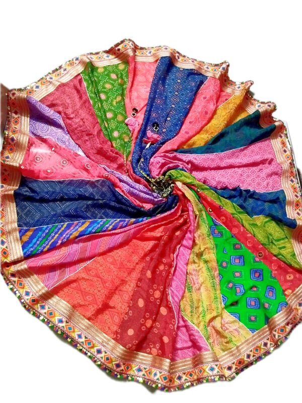Exquisite Gujarati Print Colourful Lehenga with Gujarati Border