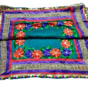Dark Aqua Green/Purple/Pink Dupatta