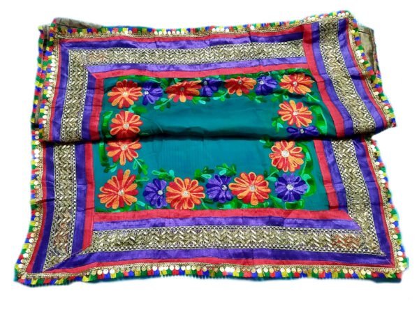 Dark Aqua Green/Purple/Pink Dupatta
