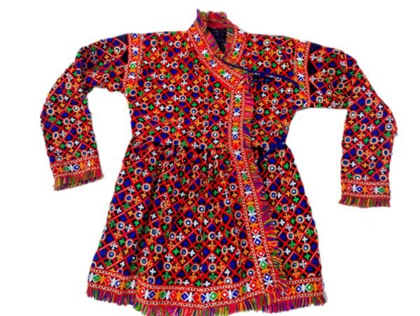 Multi-Colour / Blue Kedias With Side Dupatta Attached - Image 3
