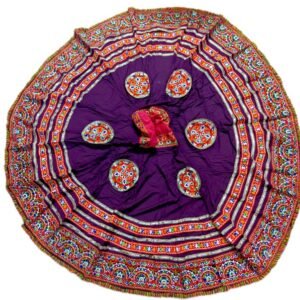 Deep Purple Chanyacholi With Gujarati Embroidery Border