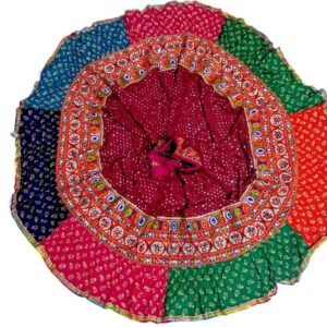 Maroon and Yellow Chanyacholis with Colourful Border