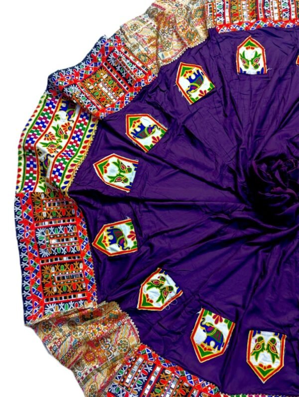 Deep Purple and Black Chanyacholis with Customized Blouse and Dupatta - Image 2