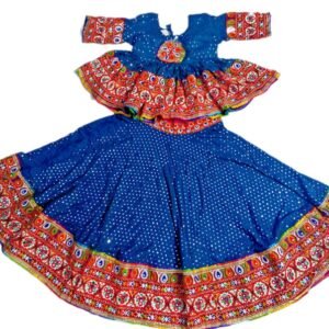 Blue Chanyacholi with Kedia Style Blouse