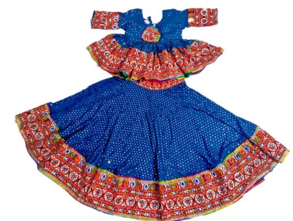 Blue Chanyacholi with Kedia Style Blouse