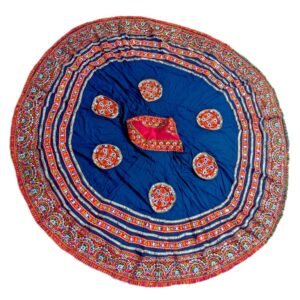 Blue Chanyacholi with Gujarati Embroidery Border