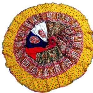 Half and Half Chanyacholi with Multi Layer Borders