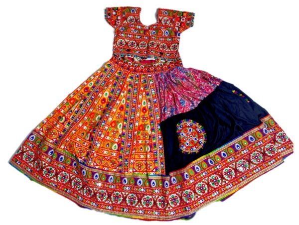 Half Embroidery and Half Black Chanyacholi - Image 3