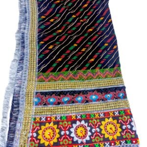 Black Dupatta with Gujarati Border