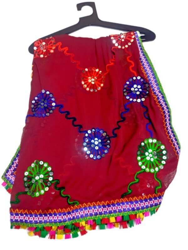 Blue, Red, and Pink Dupattas - Image 3