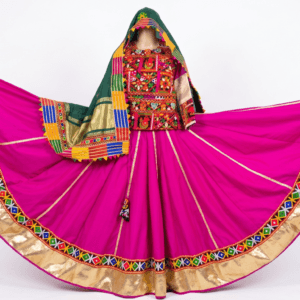 Pink, Green, Maroon and Blue Chanyacholis with Golden Borders