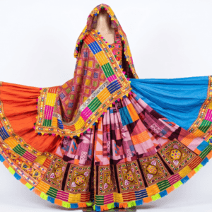 Tri Color Chanyacholi With Embroidery Border