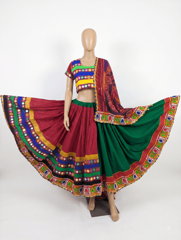 Half and Half Red-Green Chanyacholi (10m Gher)