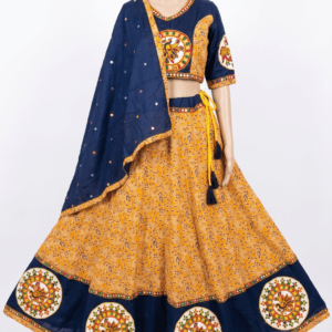 Print Chanyacholis with Circular Embroidery Border