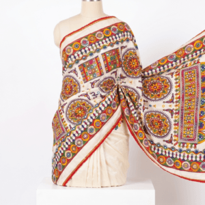Gujarati Emboridery White and Black Dupattas