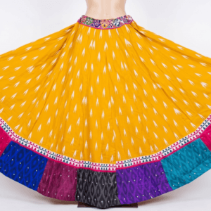 Yellow Print Lehenga With Multi Color Border (08m Gher)
